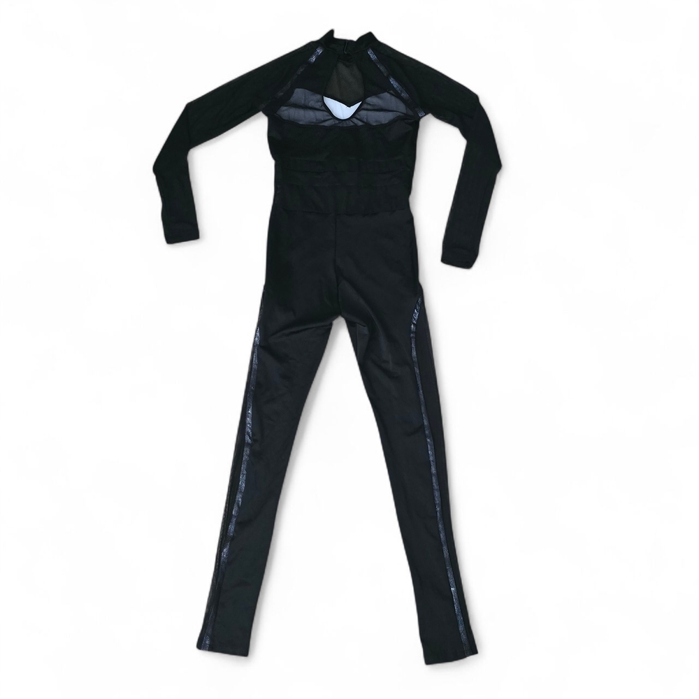 The Line Up Lizette Black Mesh Dance Unitard Competition Costume Adult M - Picture 3 of 7